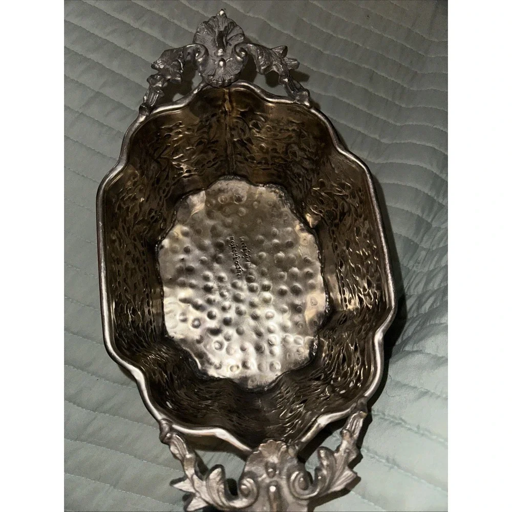 Cast Metal Silver Rococo Style Jardiniere Planter